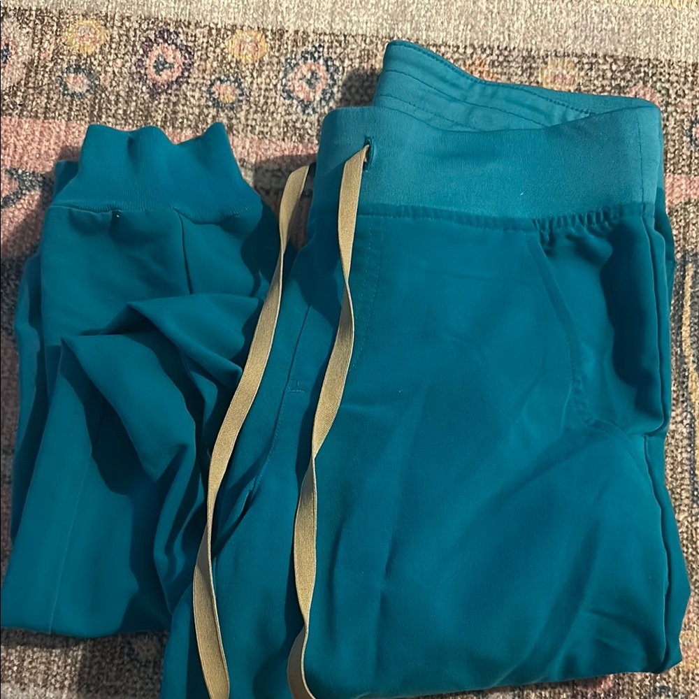 Figs Teal Jogger Pants with Drawstring